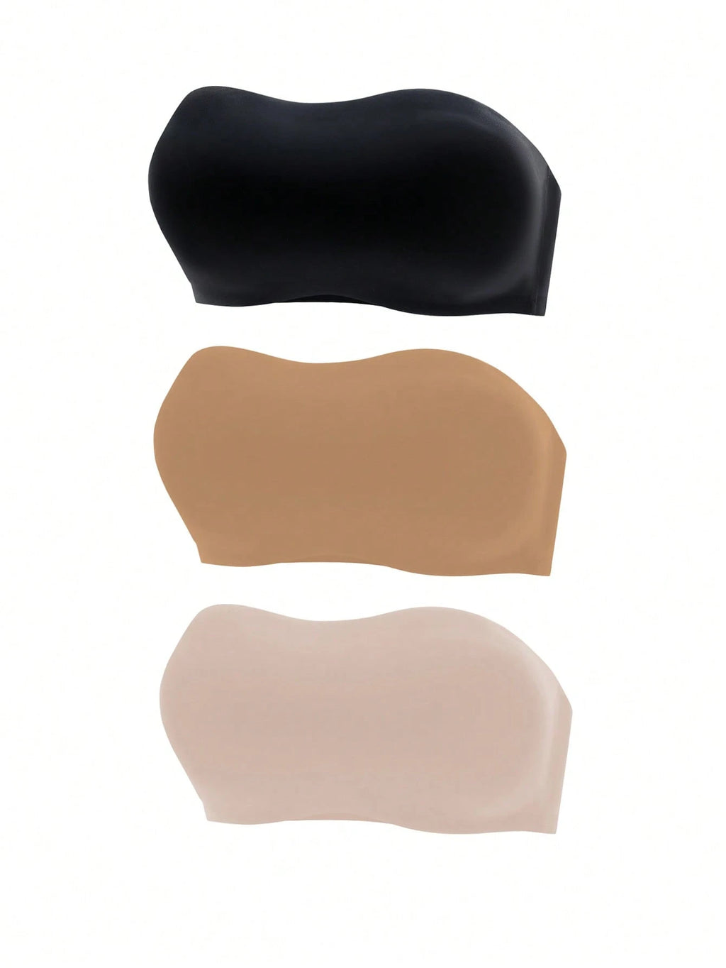 3-Pack Strapless Seamless Bras | Wireless Comfortable Fit | Multi-Color Everyday Wear