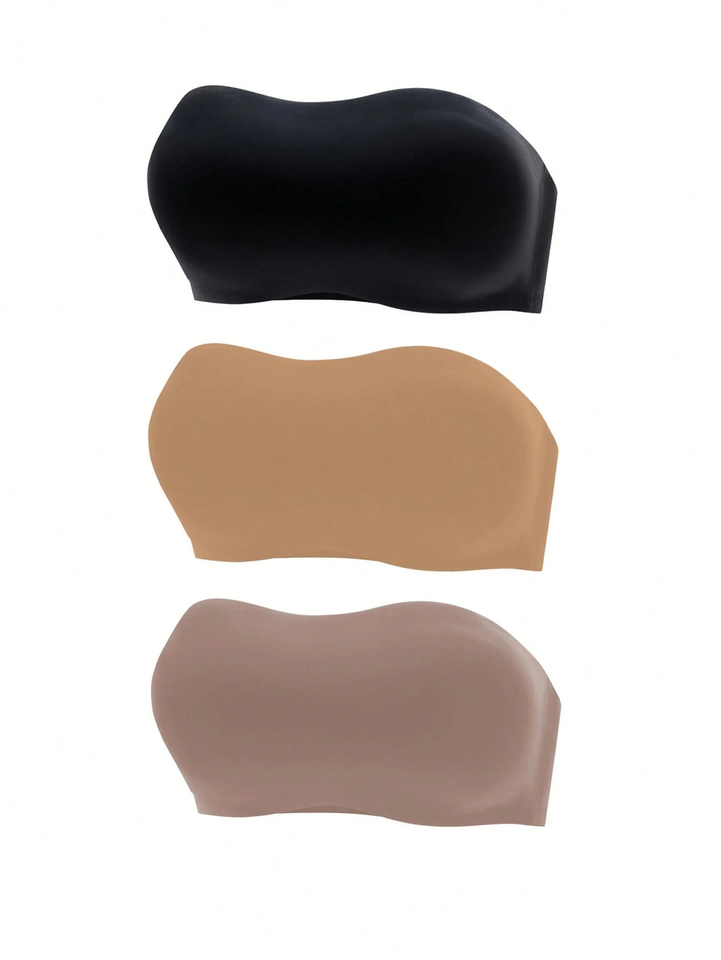 3-Pack Strapless Seamless Bras | Wireless Comfortable Fit | Multi-Color Everyday Wear