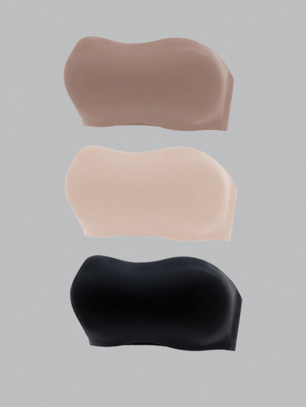 3-Pack Strapless Seamless Bras | Wireless Comfortable Fit | Multi-Color Everyday Wear