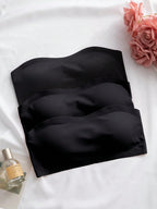 3-Pack Strapless Seamless Bras | Wireless Comfortable Fit | Multi-Color Everyday Wear
