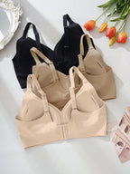 3-Pack Jelly Wireless Bras | Soft Stretch Comfortable Fit | Everyday Seamless Wear