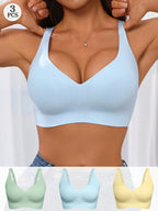 3-Pack Jelly Wireless Bras | Soft Stretch Comfortable Fit | Everyday Seamless Wear