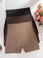 3-Pack Women's Seamless High Waist Safety Shorts | 2-in-1 Breathable Slip Shorts | Comfortable Under-Skirt Tights