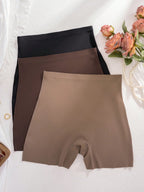 3-Pack Women's Seamless High Waist Safety Shorts | 2-in-1 Breathable Slip Shorts | Comfortable Under-Skirt Tights