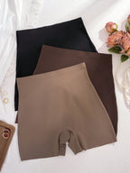 3-Pack Women's Seamless High Waist Safety Shorts | 2-in-1 Breathable Slip Shorts | Comfortable Under-Skirt Tights
