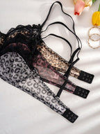 3PCS Lace & Leopard Print Padded Bras Set | Comfortable Stylish Lingerie Bra Pack