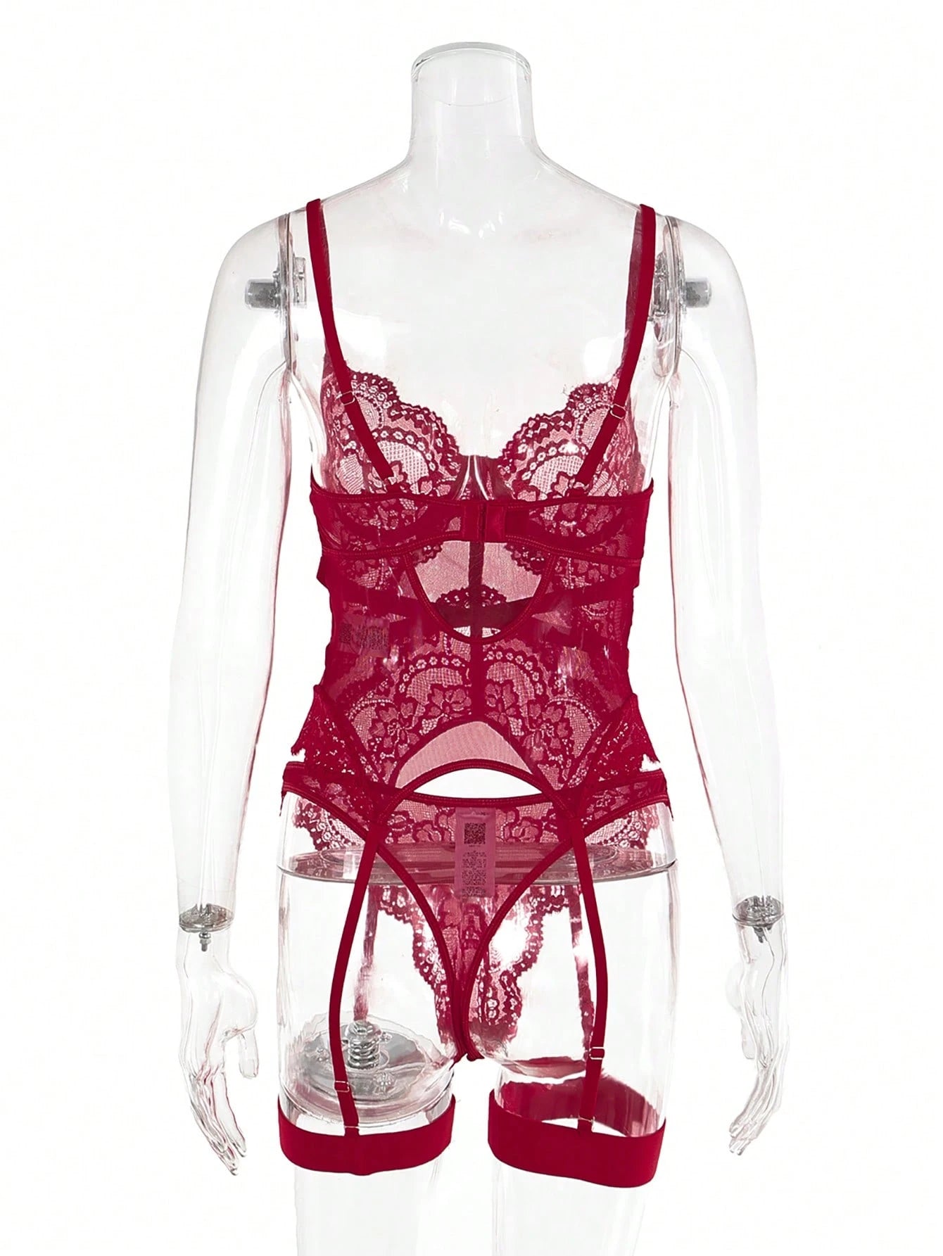 Women’s Lace Trim 4 Piece Lingerie Set, Chic Bra & Panty Outfit