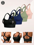 4PCS Seamless Sports Bras Set | Wireless Push-Up Shockproof Yoga & Workout Bra Tops with Pads