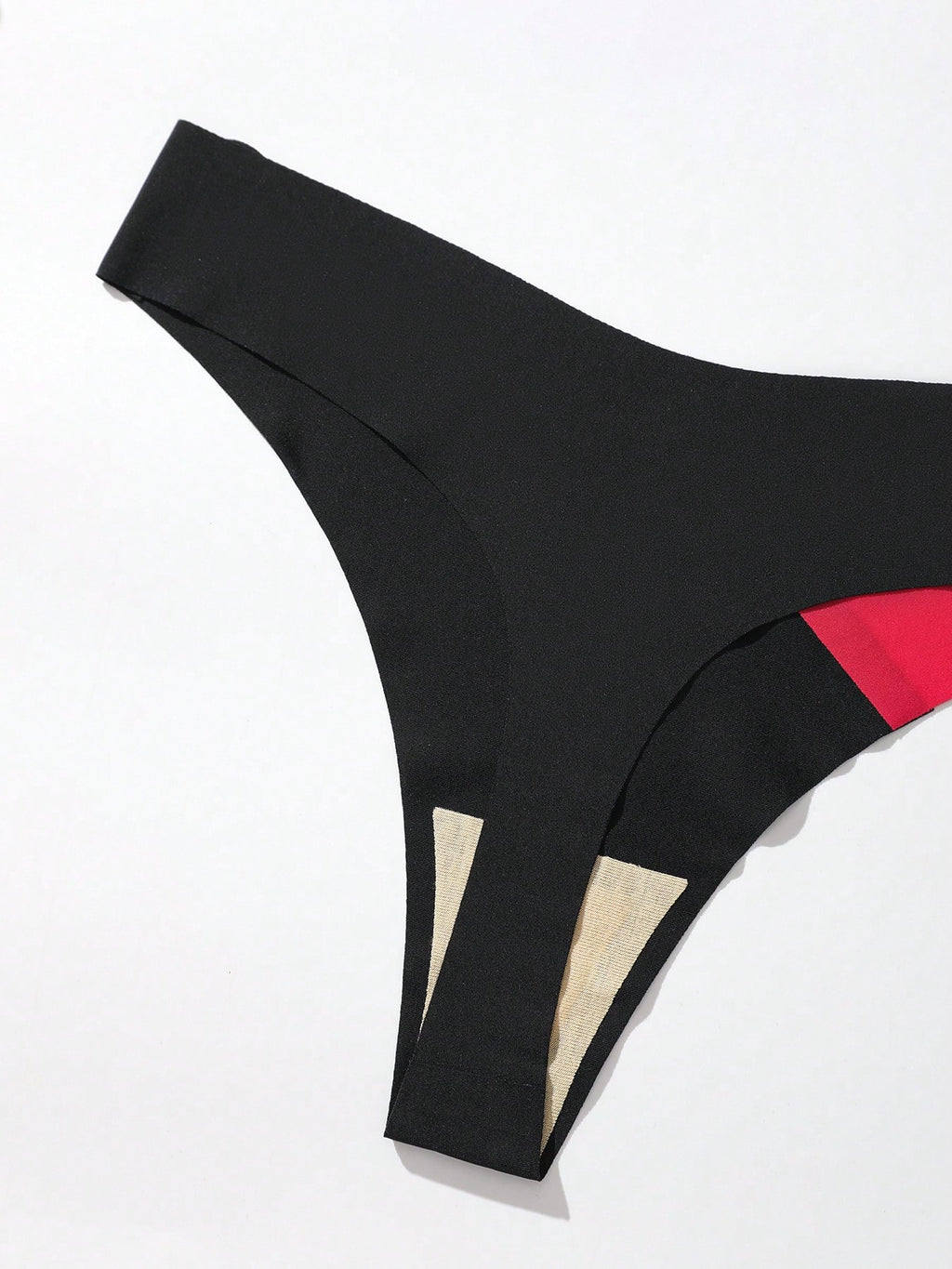 5-Pack Seamless Thong Panties | Scallop Edge Contrast Color | Leopard Print Soft Stretch Everyday Underwear