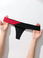 5-Pack Seamless Thong Panties | Scallop Edge Contrast Color | Leopard Print Soft Stretch Everyday Underwear