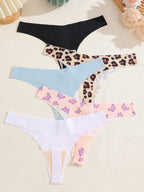 5-Pack Women’s Seamless Thong Panties – Low Rise, Soft & Comfortable