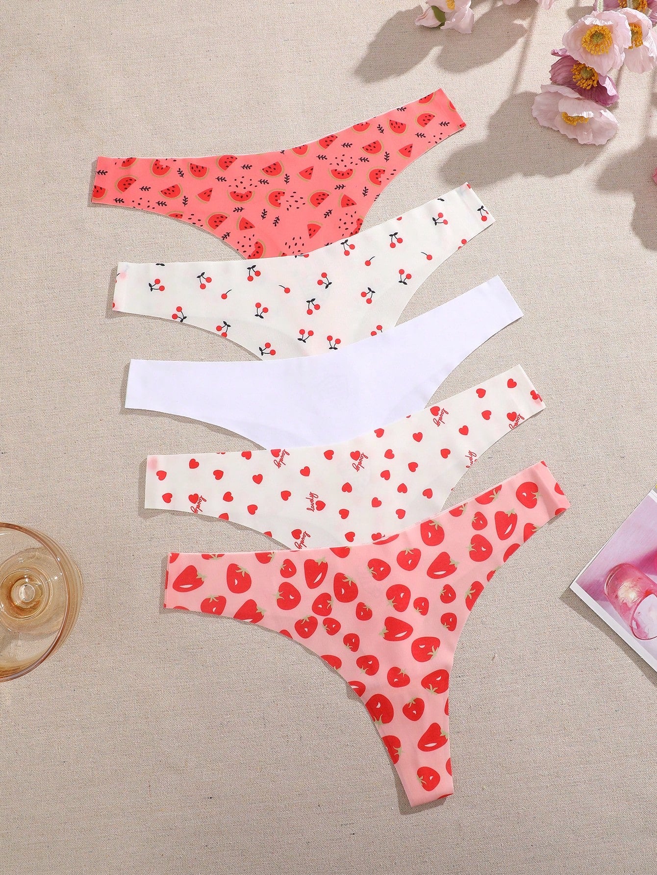 5-Pack Women’s Seamless Thong Panties – Low Rise, Soft & Comfortable