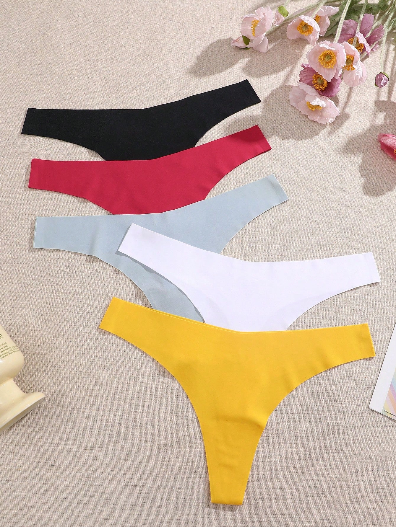 5-Pack Women’s Seamless Thong Panties – Low Rise, Soft & Comfortable