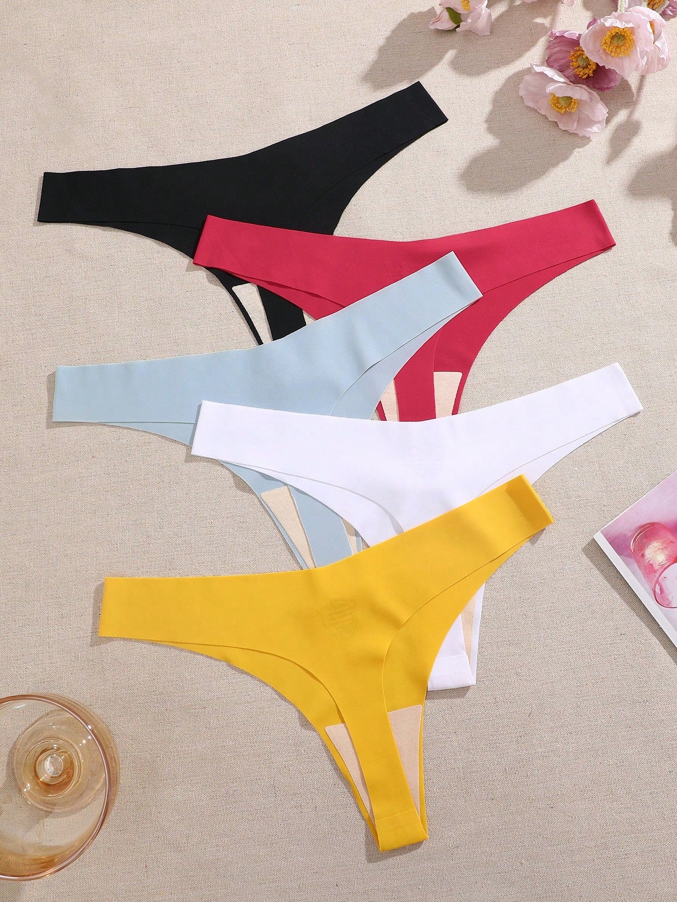 5-Pack Women’s Seamless Thong Panties – Low Rise, Soft & Comfortable