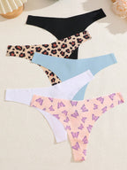 5-Pack Women’s Seamless Thong Panties – Low Rise, Soft & Comfortable