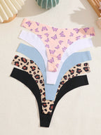 5-Pack Women’s Seamless Thong Panties – Low Rise, Soft & Comfortable