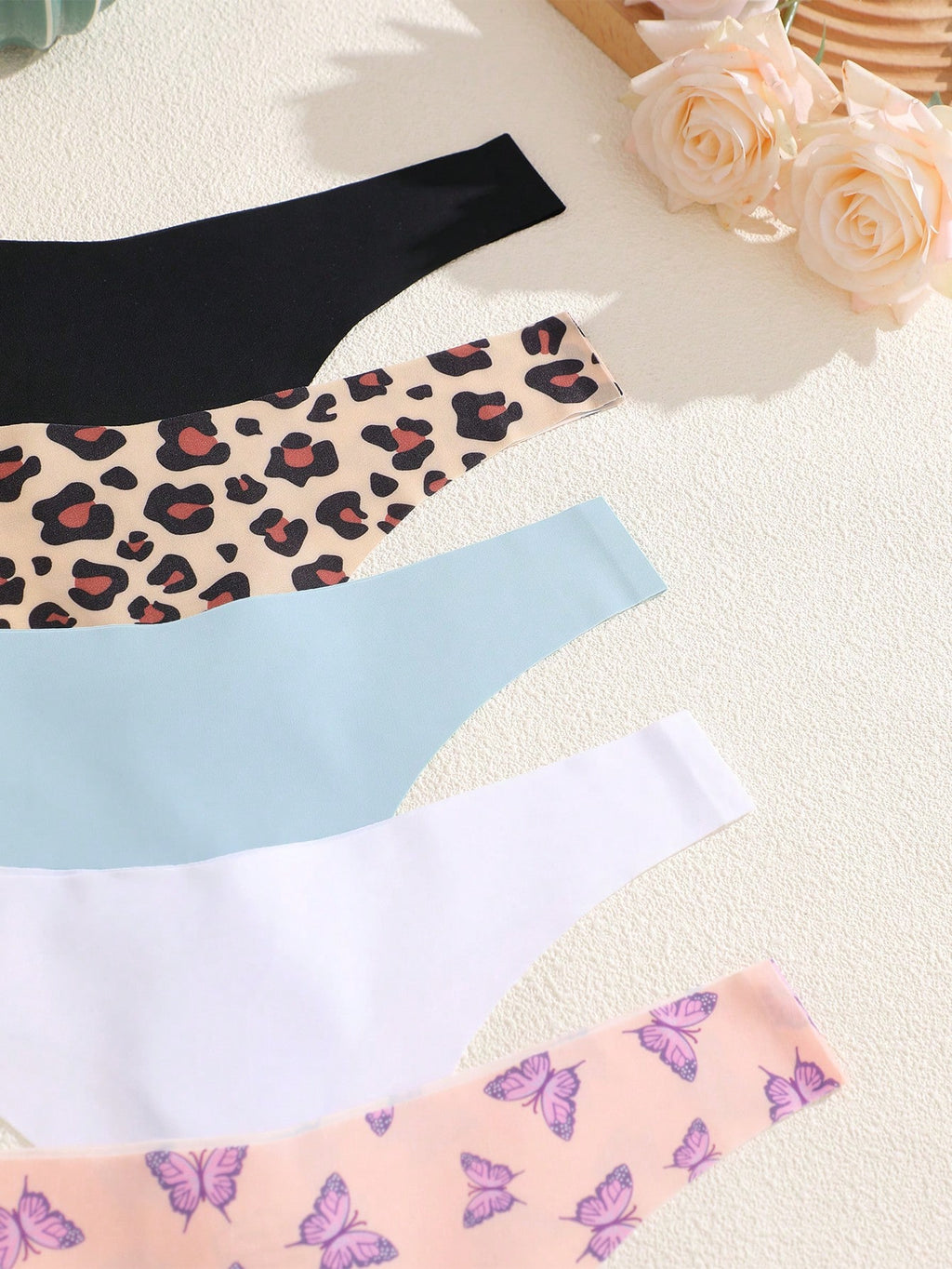 5-Pack Women’s Seamless Thong Panties – Low Rise, Soft & Comfortable