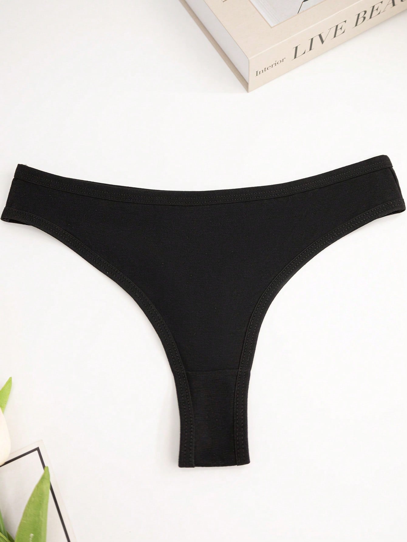 5-Pack Seamless Thong Panties | Breathable Stretch Comfortable Fit | Black Everyday & Active Wear