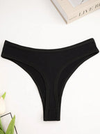 5-Pack Seamless Thong Panties | Breathable Stretch Comfortable Fit | Black Everyday & Active Wear