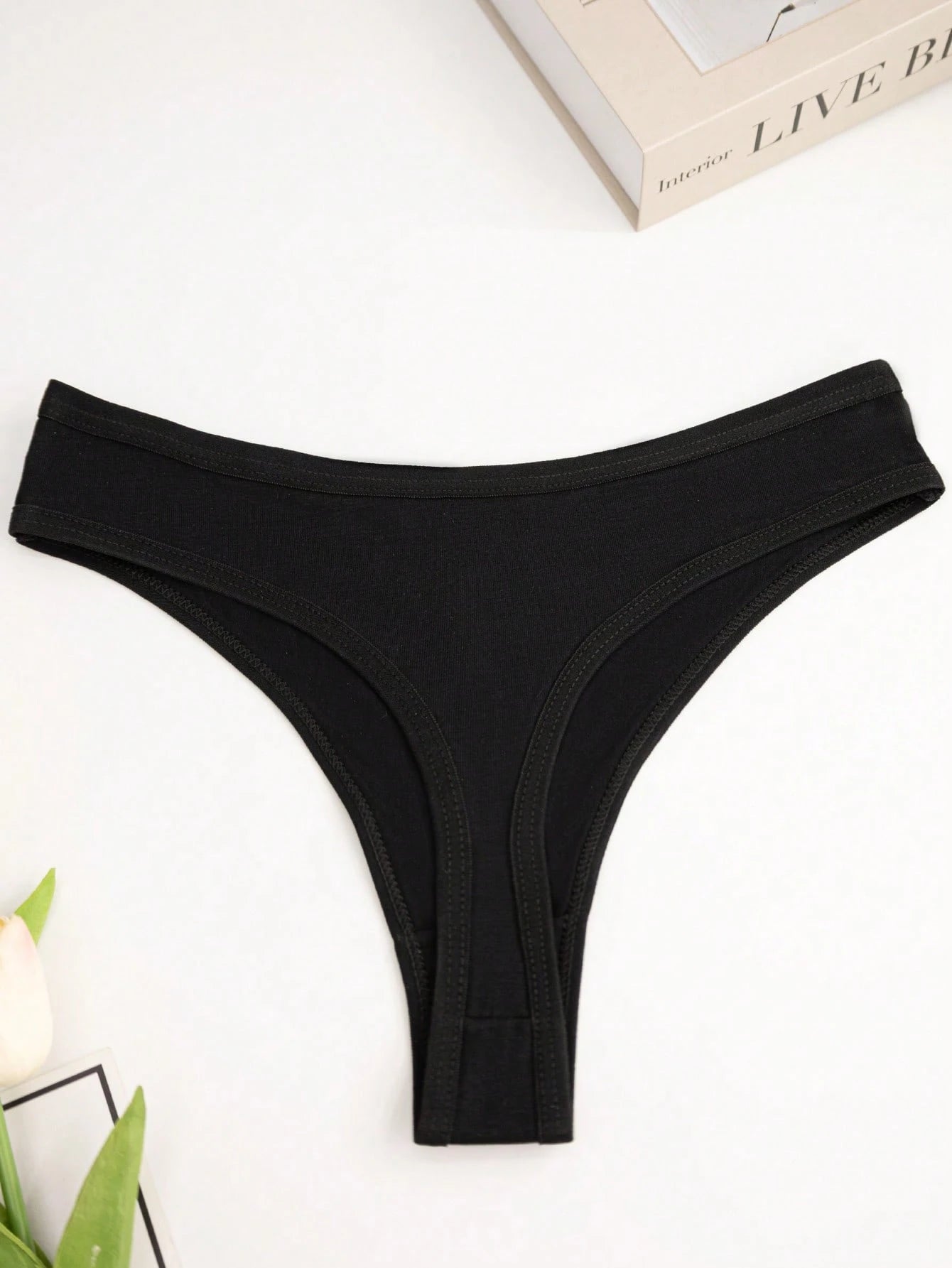 5-Pack Seamless Thong Panties | Breathable Stretch Comfortable Fit | Black Everyday & Active Wear