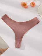 7-Pack Ribbed Cotton Thong Panties | Low-Rise Stretch Comfortable Fit | Multicolor Everyday Wear