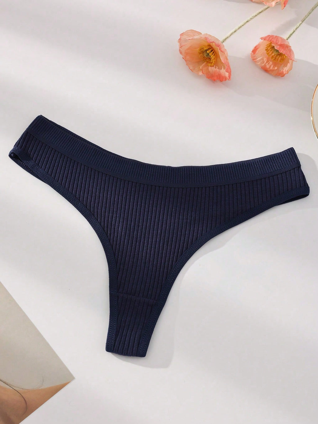 7-Pack Ribbed Cotton Thong Panties | Low-Rise Stretch Comfortable Fit | Multicolor Everyday Wear