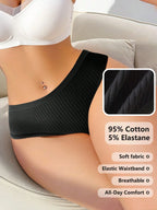 7-Pack Ribbed Cotton Thong Panties | Low-Rise Stretch Comfortable Fit | Multicolor Everyday Wear