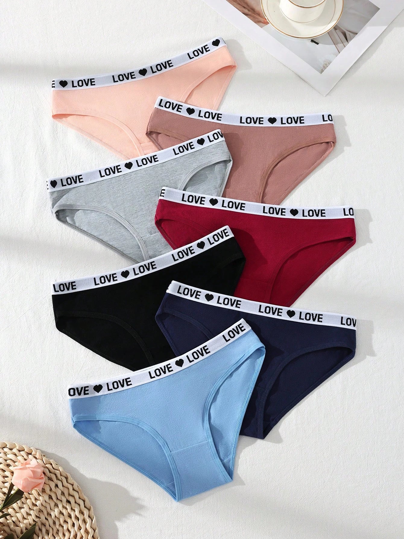 7-Pack Ribbed Cotton Thong Panties | Low-Rise Stretch Comfortable Fit | Multicolor Everyday Wear