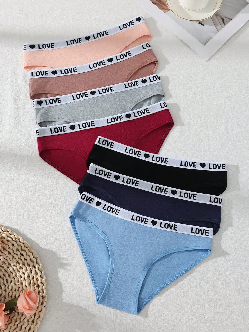 7-Pack Ribbed Cotton Thong Panties | Low-Rise Stretch Comfortable Fit | Multicolor Everyday Wear