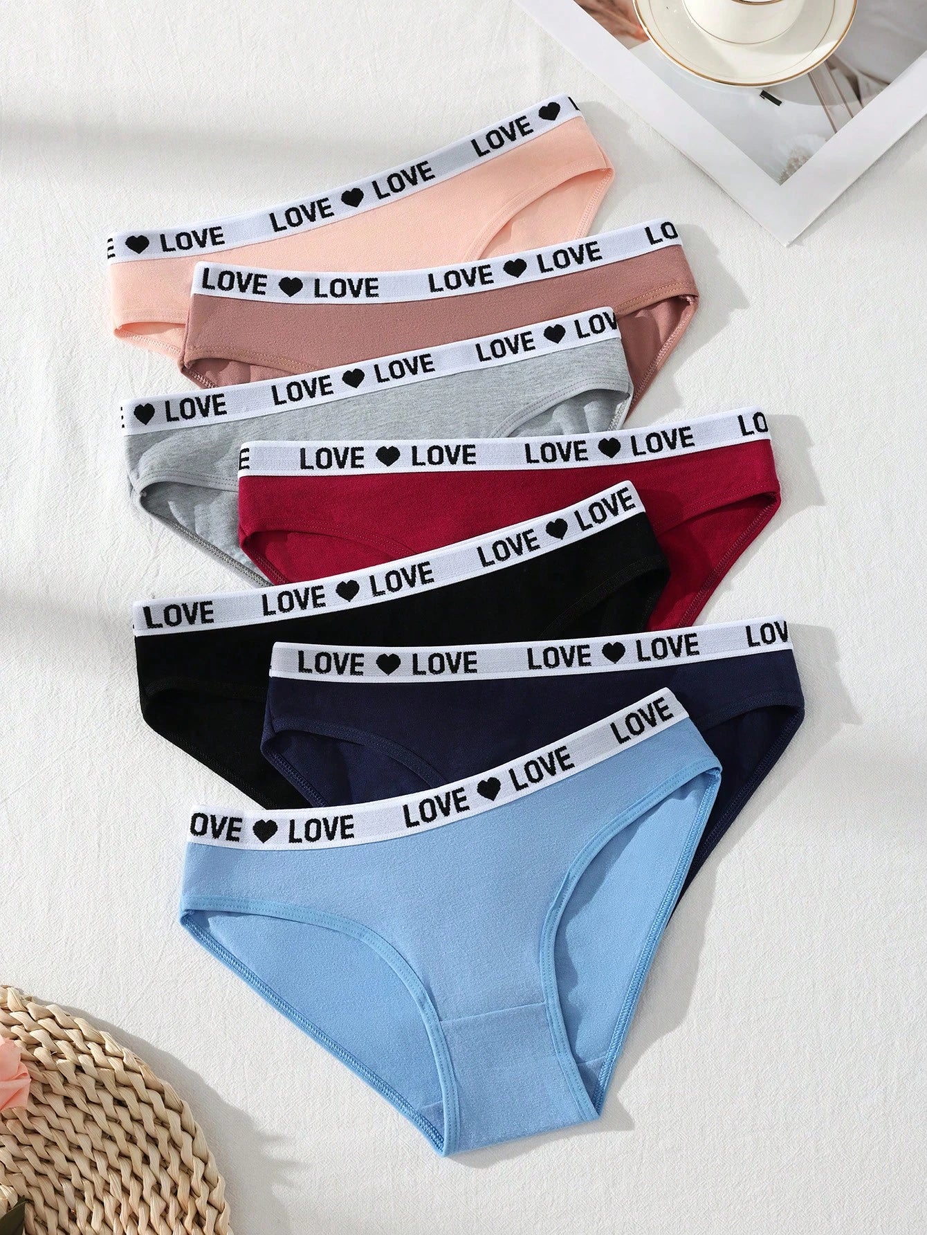 7-Pack Ribbed Cotton Thong Panties | Low-Rise Stretch Comfortable Fit | Multicolor Everyday Wear