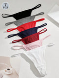 7-Pack Low Rise Seamless Ribbed Thongs