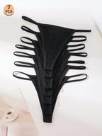 7-Pack Low Rise Seamless Ribbed Thongs