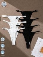 7-Pack Low Rise Seamless Ribbed Thongs