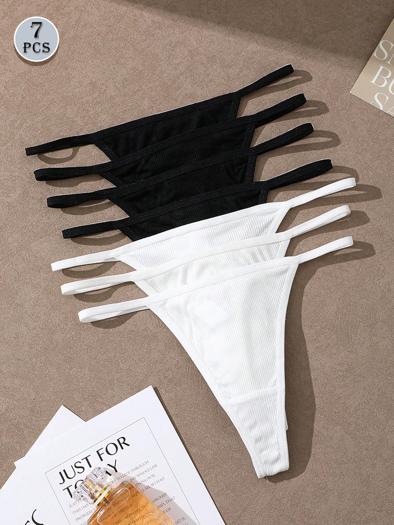 7-Pack Low Rise Seamless Ribbed Thongs