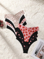 8-Pack Seamless Triangle Panties | Wavy Trim Leopard & Solid Colors | Soft Comfortable Everyday Underwear