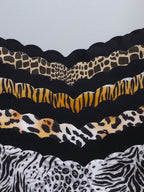 8-Pack Seamless Triangle Panties | Wavy Trim Leopard & Solid Colors | Soft Comfortable Everyday Underwear