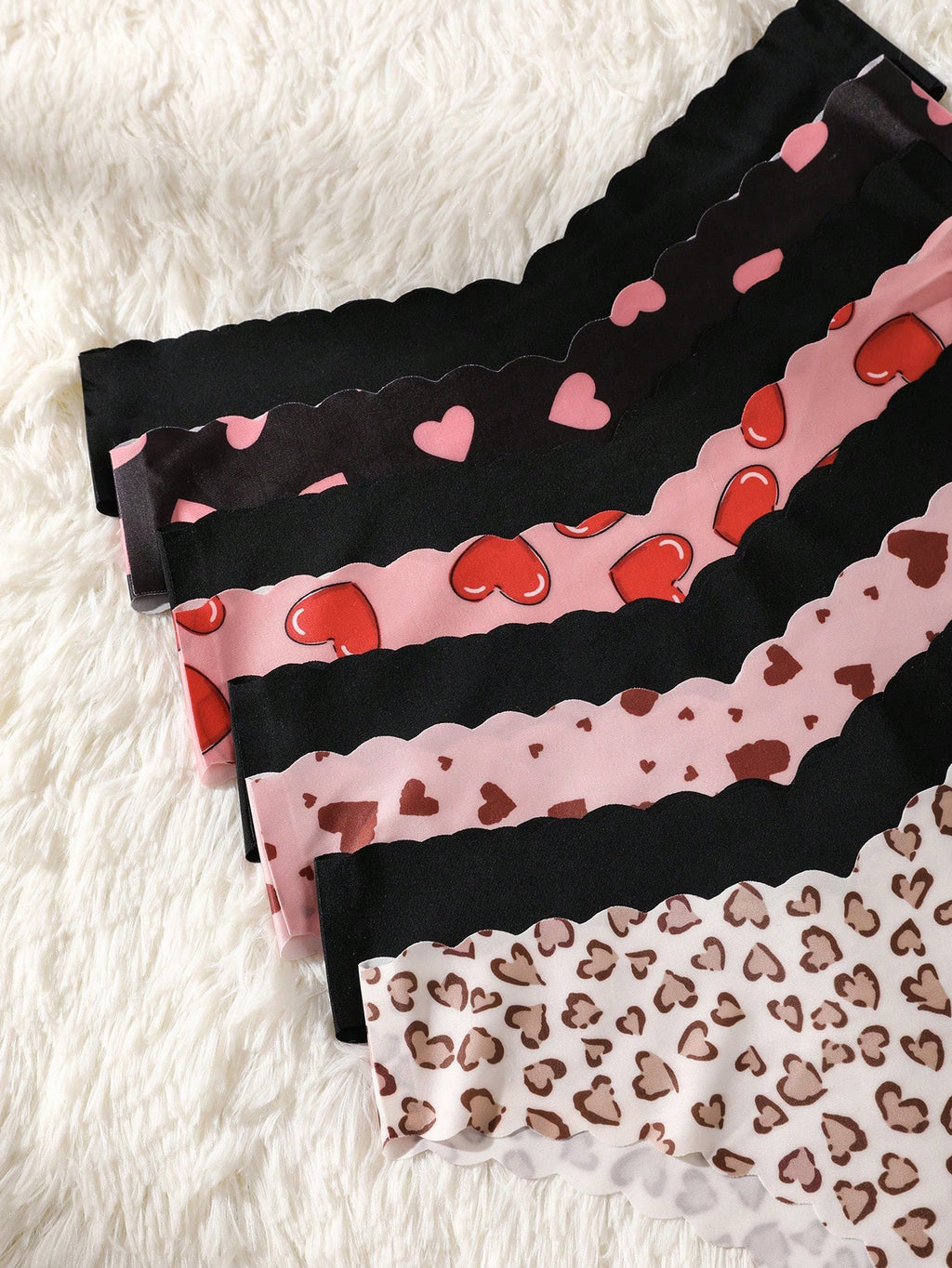 8-Pack Seamless Triangle Panties | Wavy Trim Leopard & Solid Colors | Soft Comfortable Everyday Underwear