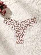 8-Pack Seamless Triangle Panties | Wavy Trim Leopard & Solid Colors | Soft Comfortable Everyday Underwear