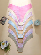 8-Pack Seamless Triangle Panties | Wavy Trim Leopard & Solid Colors | Soft Comfortable Everyday Underwear