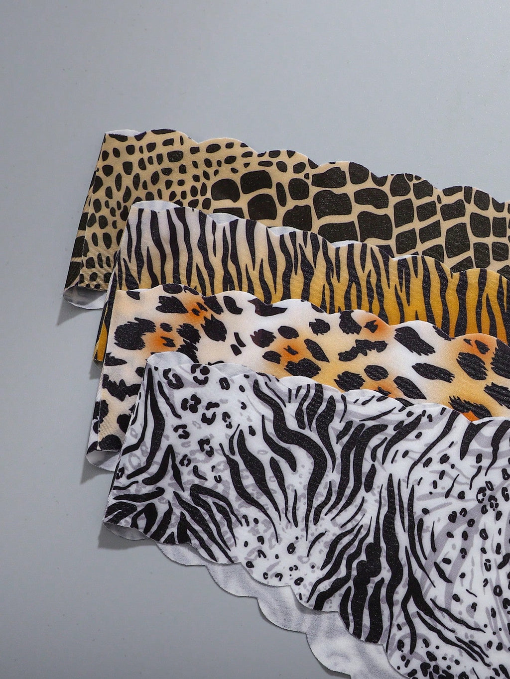 8-Pack Seamless Triangle Panties | Wavy Trim Leopard & Solid Colors | Soft Comfortable Everyday Underwear