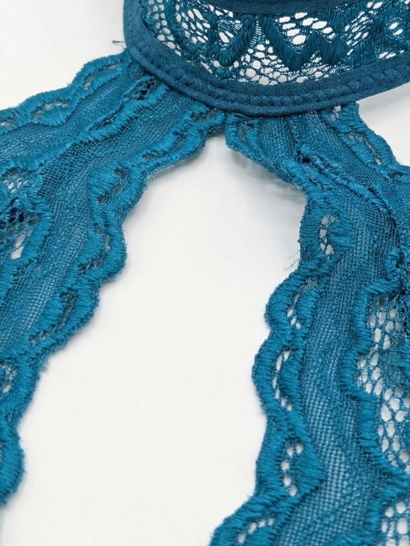 Sexy Floral Lace Scallop Trim Crotchless Teddy Bodysuit Lingerie