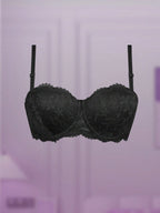 Women’s Lace Underwire Push-Up Bra | Strapless Bandeau Detachable Straps Invisible Lingerie Top