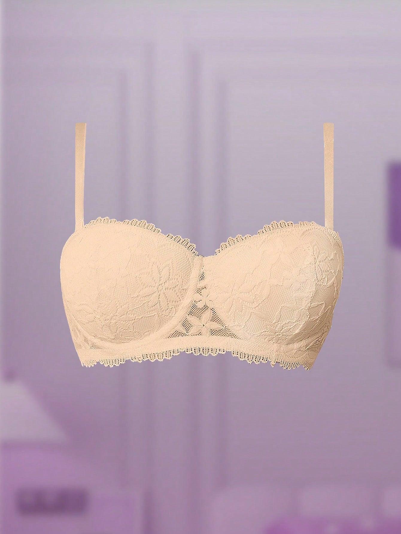 Women’s Lace Underwire Push-Up Bra | Strapless Bandeau Detachable Straps Invisible Lingerie Top