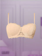 Women’s Lace Underwire Push-Up Bra | Strapless Bandeau Detachable Straps Invisible Lingerie Top