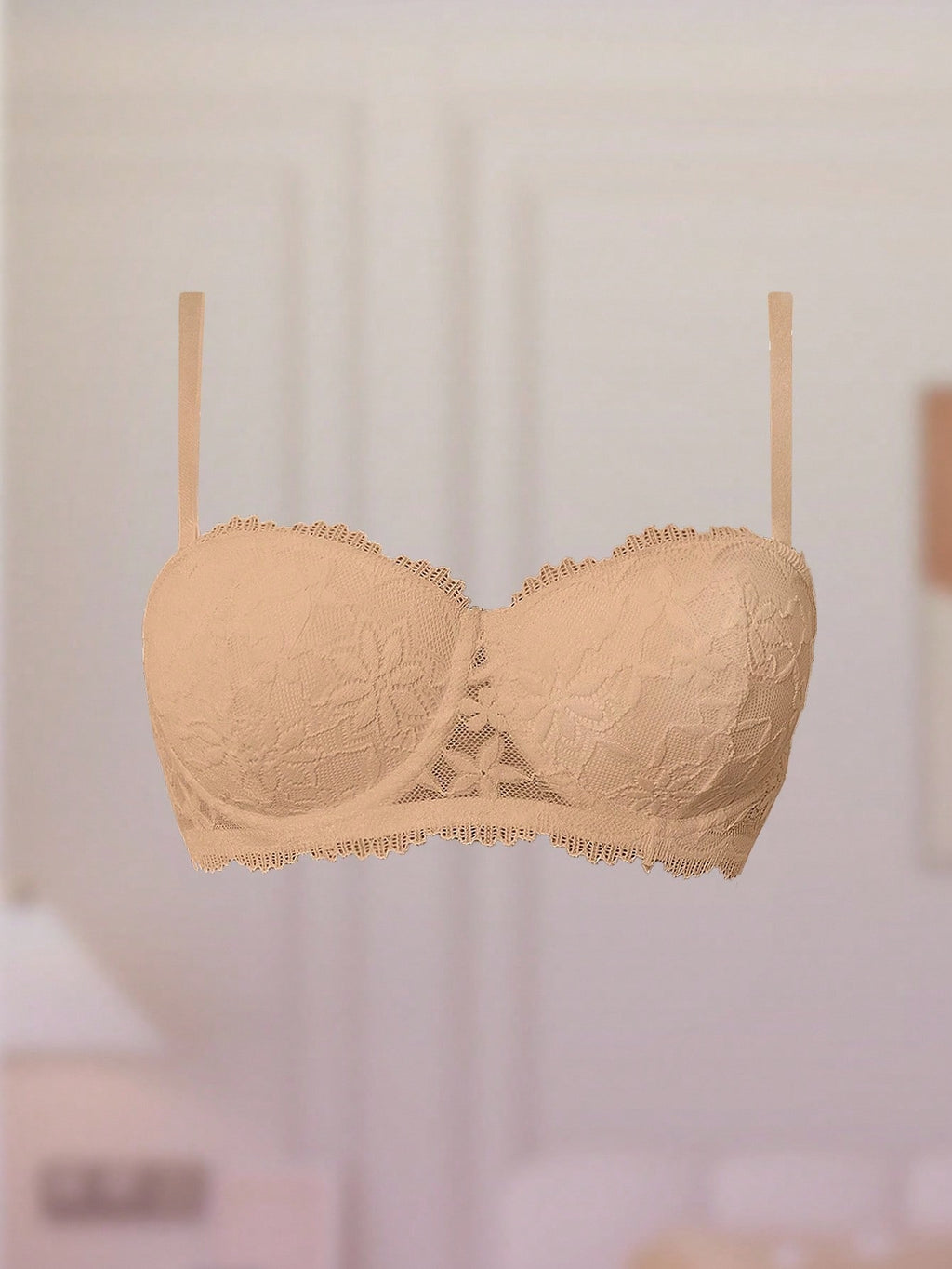 Women’s Lace Underwire Push-Up Bra | Strapless Bandeau Detachable Straps Invisible Lingerie Top
