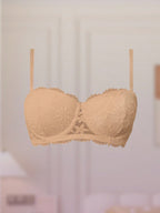 Women’s Lace Underwire Push-Up Bra | Strapless Bandeau Detachable Straps Invisible Lingerie Top