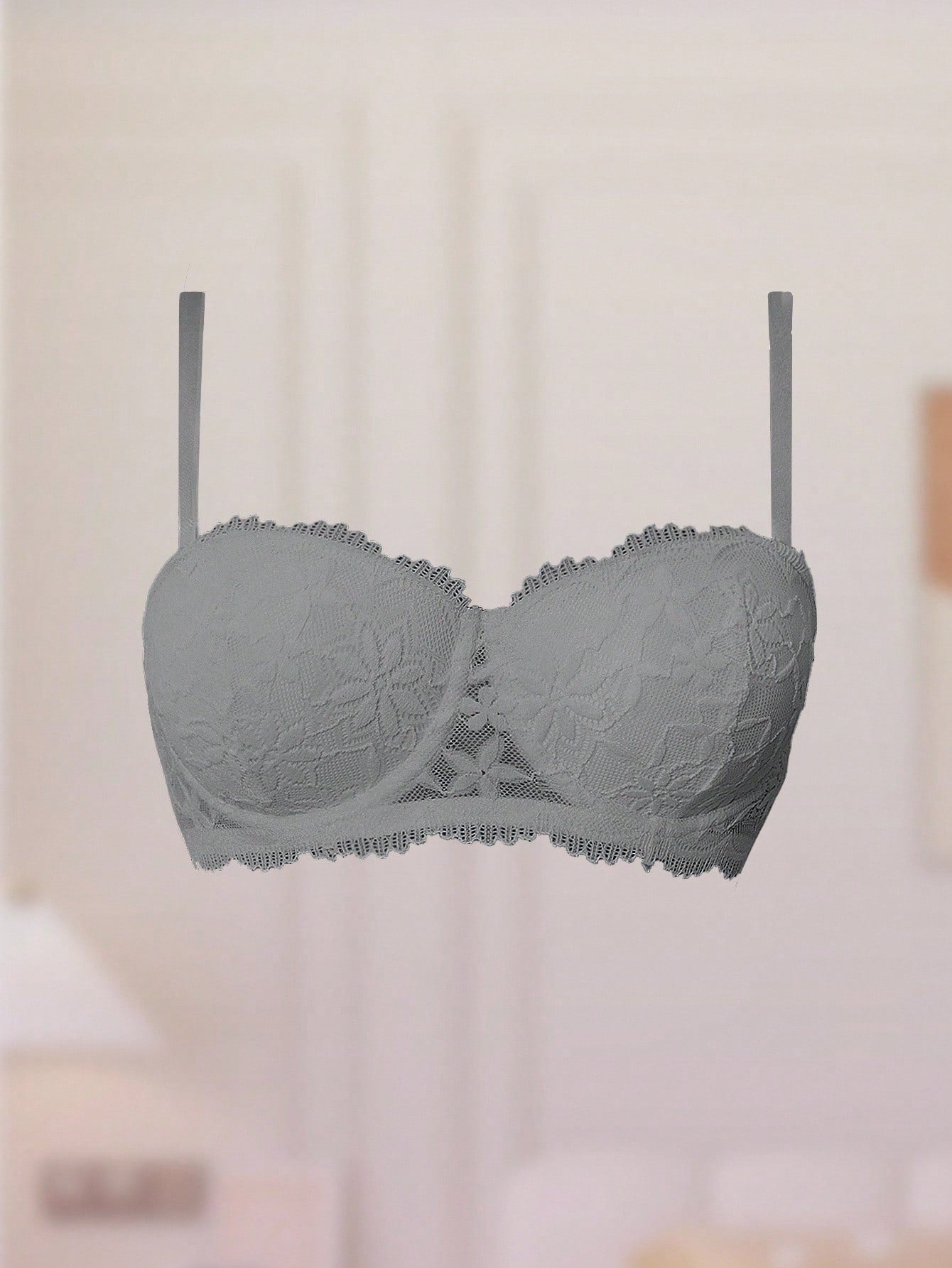 Women’s Lace Underwire Push-Up Bra | Strapless Bandeau Detachable Straps Invisible Lingerie Top