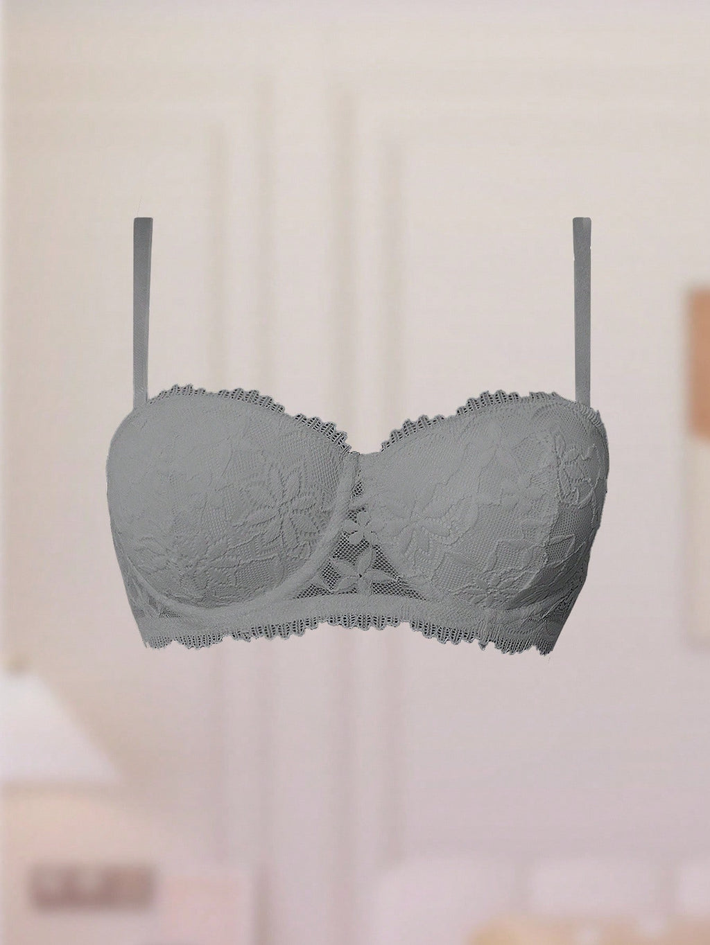 Women’s Lace Underwire Push-Up Bra | Strapless Bandeau Detachable Straps Invisible Lingerie Top