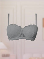 Women’s Lace Underwire Push-Up Bra | Strapless Bandeau Detachable Straps Invisible Lingerie Top