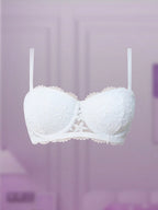 Women’s Lace Underwire Push-Up Bra | Strapless Bandeau Detachable Straps Invisible Lingerie Top